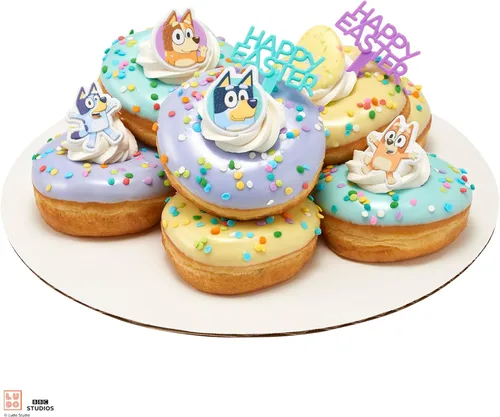 Miniatura 8 de DecoPac Bluey So Much Fun Anillos, 24 decoraciones para cupcakes con Bluey, Bingo, Bandit y Chilli, 3D seguros para alimentos, paquete de 24