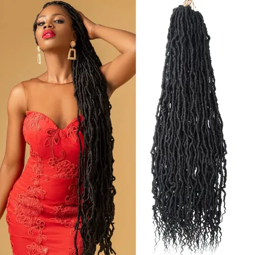 Miniatura 12 de BOHOBABE Rastas Falsas de Cabello de Ganchillo de 30 Pulgadas, Rastas Suaves Boho de Ganchillo con Puntas Rizadas, Rastas Largas de Diosa Bohemia