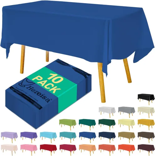 Miniatura 68 de Paquete de 3 manteles de plástico desechables de 54 x 108 pulgadas, manteles de color blanco hueso, manteles de fiesta nupcial para fiestas
