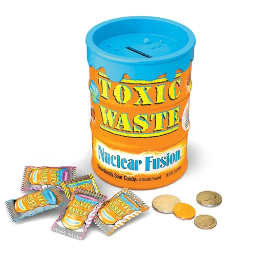 Miniatura 9 de TOXIC WASTE - Caramelo agrio peligroso de fusión nuclear - Sabores de frambuesa-limón, piña-maracuyá, uva-fresa, plátano-arándano y naranja-manzana