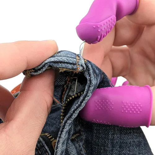 Miniatura 10 de Protectores de dedos [serie Flex – Paquete de 9] cubiertas antiadherentes de silicona [pequeño (3) / mediano (3) / grande (3)] – para pegamento