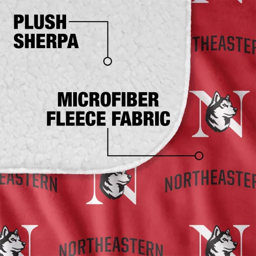 Miniatura 4 de Northeastern University - Manta de 50 x 60 pulgadas, diseño de logotipo, tacto sedoso, manta de sherpa súper suave Universidad del Noreste