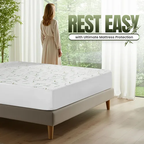 Miniatura 7 de Utopia Bedding – Protector de colchón impermeable tamaño individual, funda de colchón premium de bambú y viscosa de 200 GSM con enfriamiento, suave