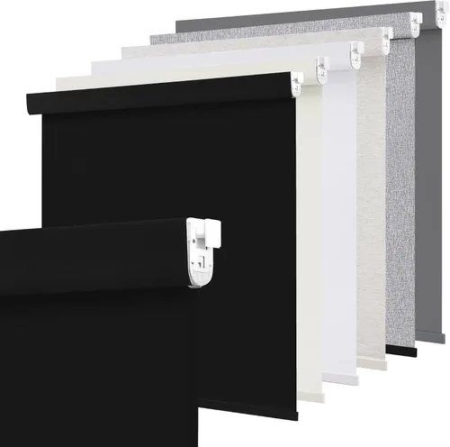 Miniatura 19 de SUNOFF Persianas Enrollables Opacas Inalámbricas para Ventanas de Parada Libre, Bajar Oscurecimiento de Habitación con Cenefa, Persianas de Tela
