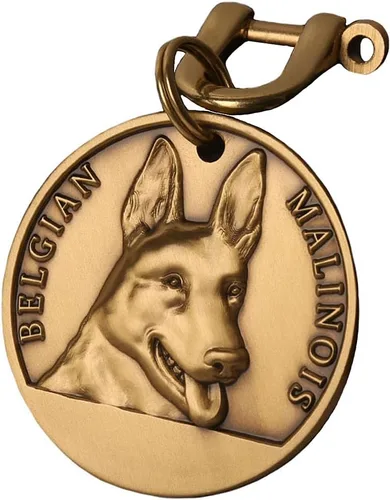 Miniatura 35 de Etiquetas de identificación para mascotas de cobre puro, etiquetas de nombre de perro personalizadas en relieve 3D con letras personalizadas