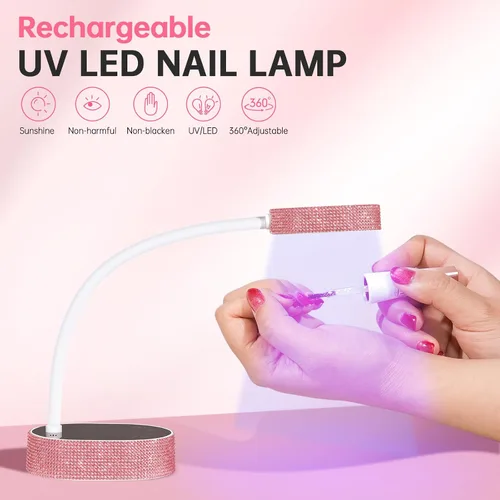 Miniatura 4 de Lámpara de uñas LED UV, mini luz UV para esmalte de uñas de gel, secador de uñas LED recargable, secado rápido, lámpara de uñas UV para el hogar