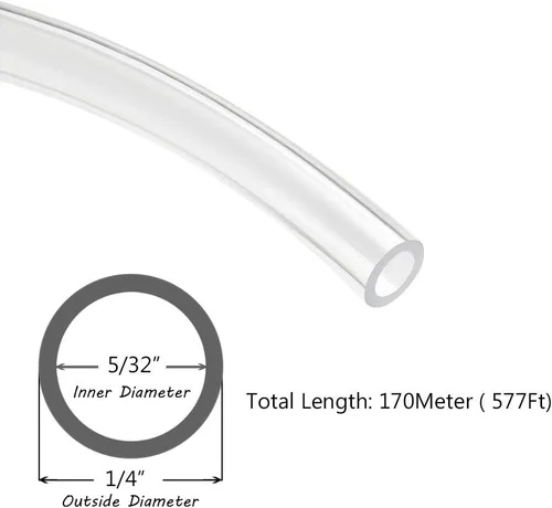 Miniatura 2 de Beduan Tubo de aire neumático 1/4 "OD compresor de aire transparente PU tubo de manguera para transferencia de fluido de agua 557.7 ft 557 pies