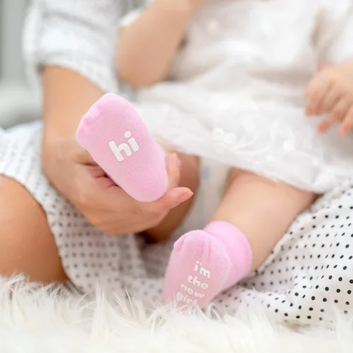Miniatura 5 de Juego de calcetines de regalo para bebé niña regalo único para bebé o recién nacido para ella 4 pares de bonitas citas en caja de regalo