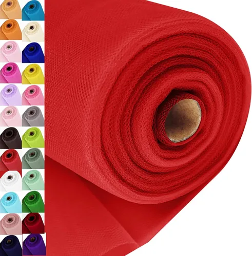 Miniatura 43 de Rollos de tela de tul, 54 pulgadas por 10 yardas (30 pies), cinta de tul para decoración de fiestas de boda, rollo de tela transparente en bobina