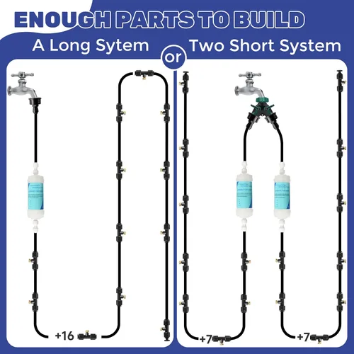 Miniatura 5 de Maotong Mister de 100 pies para sistema de enfriamiento de nebulización de patio exterior, línea de nebulización de 100 pies (98.4 ft), 32 boquillas