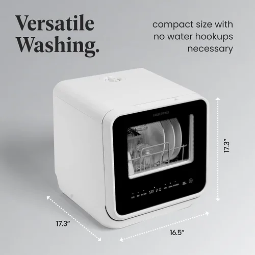 Miniatura 4 de Farberware Lavavajillas de mostrador portátil con tanque de agua incorporado de 5 litros - Sistema de 5 programas para hogar, RV y apartamento
