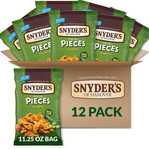 Snyder's Of Hanover Pretzel Pieces, Jalapeño, 11.25 onzas (paquete de 12)
