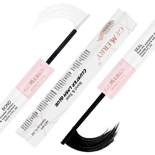 GEMERRY Pegamento de pestañas impermeable para extensiones de pestañas, pegamento para extensiones de pestañas, color negro, de larga duración, de 2