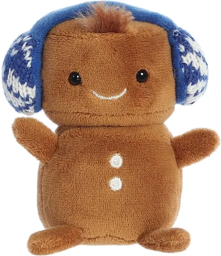 Aurora® Festive Holiday Land of Lils™ Lil' Gingie™ - Animales de peluche de temporada - Regalos conmovedores - Marrón 5 pulgadas
