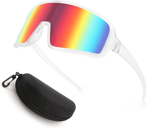 Miniatura 13 de Karsaer Vision - Gafas de sol deportivas para ciclismo, béisbol, softbol, unisex, para adultos, jóvenes, niños y niñas, 8-16 Lentes de espejo azul