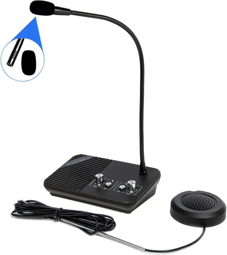 Sistema de intercomunicación de altavoz de ventana, intercomunicador de ventana, micrófono de intercomunicación de doble vía antiinterferencias y