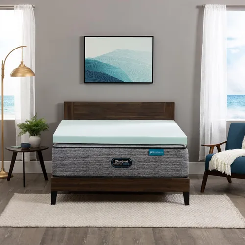 Miniatura 8 de Beautyrest Thermagel Deluxe - Cubrecolchón de espuma viscoelástica para aliviar la presión, tamaño individual, 2 pulgadas, color azul