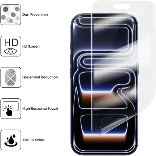 Miniatura 5 de Paquete de 2 protectores de pantalla de película de hidrogel suave para iPhone 17, película protectora mejorada de TPU flexible irrompible