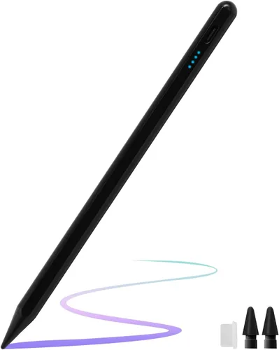 Lápiz óptico para iPad de 9ª y 10ª generación, lápiz con rechazo de palma Apple Pencil para (2018-2025) 10ª/9ª/8ª/7ª/6ª generación, iPad Pro de Negro