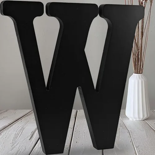 Miniatura 29 de AOCEAN Letras de madera negra de 12 pulgadas, letras de madera sin terminar para Halloween, letras decorativas de pie, tablero de señalización
