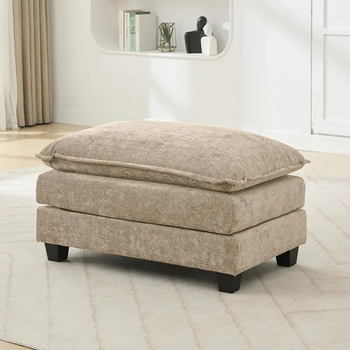 Miniatura 62 de Juego de sofá seccional modular de gran tamaño, sofá de nube convertible de asiento profundo, sofá esquinero grande en forma de L con cojines Beige