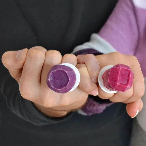 Miniatura 2 de ZOKU Moldes para anillos – 8 moldes de silicona para paletas con palitos de anillo reutilizables, hace que las paletas de hielo en forma de gemas