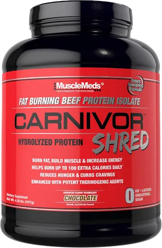 Miniatura 3 de MuscleMeds Carnivor Shred Aislado de Proteína de Carne Hidrolizada Quemadora de Grasa, 0 Lactosa, 0 Azúcar, 0 Grasa, Certificado Halal, Vainilla
