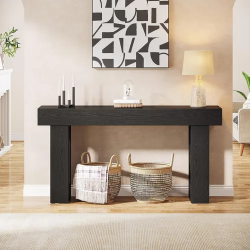 Miniatura 6 de Tribesigns - Mesa consola de 63 pulgadas de largo, mesa de sofá rectangular de madera detrás del sofá, mesa de entrada estilo granja para entrada