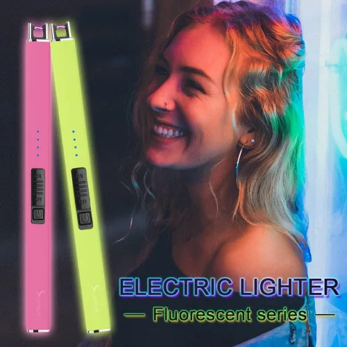 Miniatura 2 de SUPRUS Encendedor fluorescente que brilla en la oscuridad, encendedor eléctrico, encendedor de velas recargable USB, encendedor de arco con Rosa