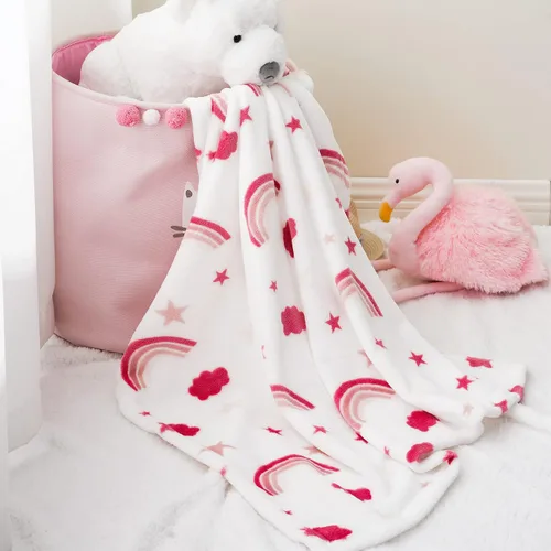 Miniatura 13 de Bunnikins & Clover Manta de Bebé de Franela de Felpa Ligera Súper Suave para Niños y Niñas, Manta de Lactancia de Forro Polar Floral para Niños
