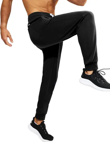 Miniatura 6 de MIER Men's Cotton Joggers Athletic Sweatpants for Gym Workout Active Lounge Jersey Track Pants with Pockets, Elastic Waist