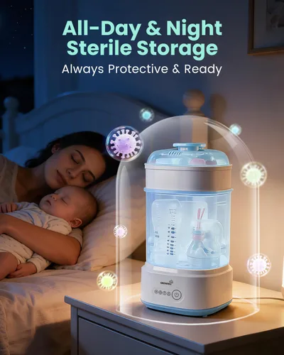 Miniatura 5 de Esterilizador y Secador de Biberones, Esterilizador Eléctrico Compacto de Vapor para Biberones de Bebé (Esterilizador de Biberones), Desinfectante