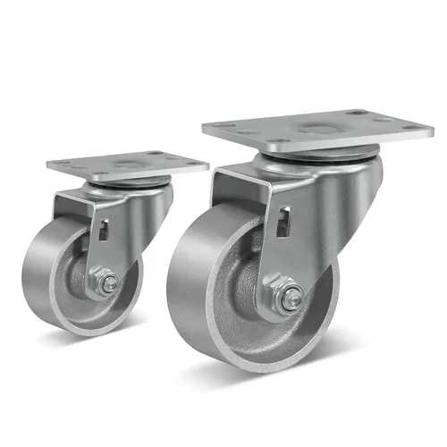 Miniatura 43 de Ruedas industriales resistentes de 3 x 1.25 pulgadas, capacidad de 350 libras, ruedas de hierro fundido y marco de acero para carros, carritos