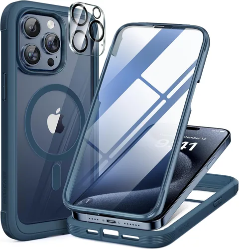 Miniatura 133 de Miracase Funda para iPhone 13 de 6.1 pulgadas, [sin burbujas] funda de teléfono de cuerpo completo con pantalla de vidrio completa integrada, sin