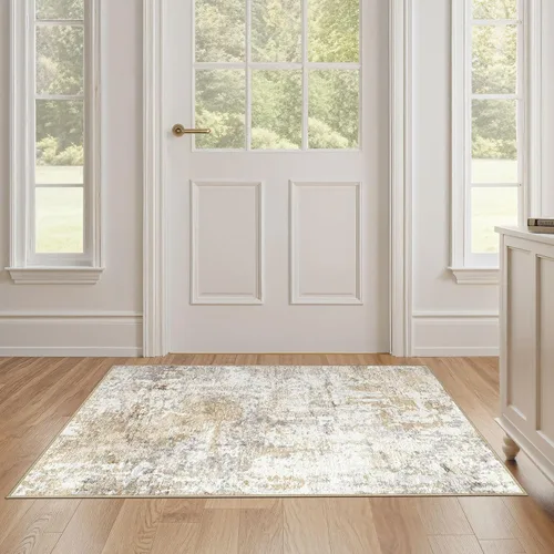 Miniatura 5 de Alfombra lavable de 2 x 4: pequeño, abstracto, moderno, antideslizante, suave, resistente a las manchas, para entrada, cocina, dormitorio