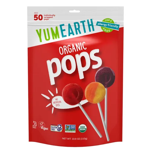 Miniatura 9 de YumEarth - Paquete variado de paletas orgánicas, 60 paletas favoritas con sabor a frutas, aptas para alérgicos, sin gluten, sin organismos