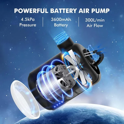 Miniatura 2 de AKSOUL Portable Air Pump for Inflatables: Electric Pumps for Air Mattress Air Bed Pool Floats Raft (Basic & Tiny & Upgraded)