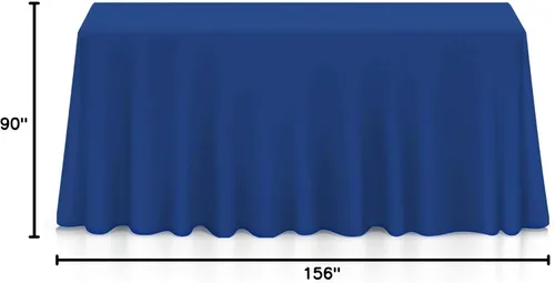 Miniatura 7 de Lann's Linens - Mantel rectangular de tela de poliéster de primera calidad para bodas, banquetes y restaurantes Azul real