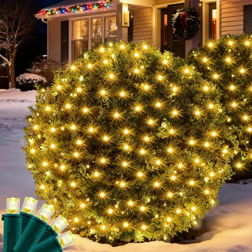 Miniatura 11 de Red de luces LED de Navidad para arbustos, 132 luces LED de 6 pies x 6 pies, conectables con certificación UL para arbustos, árboles, arbustos
