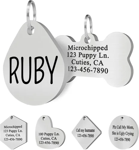 Miniatura 13 de Ultra Joys Etiquetas de identificación personalizadas de perros y gatos para mascotas, etiquetas de identificación personalizadas en la parte