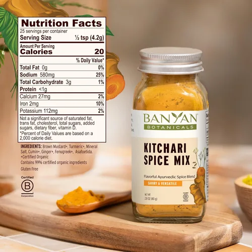 Miniatura 2 de Mezcla de especias Kitchari Banyan Botanicals, 97% orgánico, especias ayurvédicas para estimular la digestión