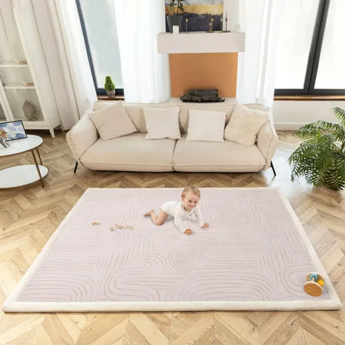 Miniatura 24 de Hakuna Matte - Alfombra de juego prémium para bebé de terciopelo coral ultrasuave con espuma viscoelástica, antideslizante, resistente al agua,