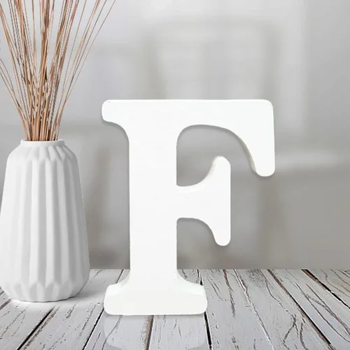 Miniatura 33 de AOCEAN Letras de madera blanca de 4 pulgadas sin terminar para decoración de pared, letras decorativas de pie en rodajas, decoración de tablero