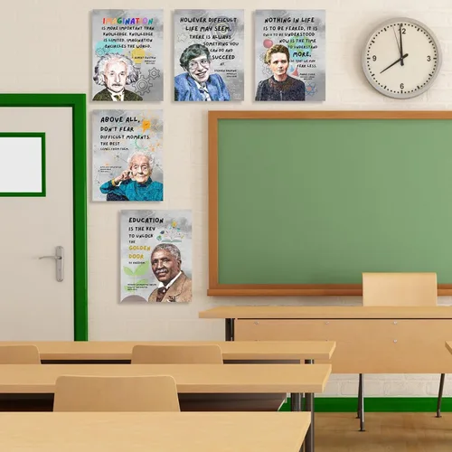 Miniatura 4 de Arte de pared motivacional de científicos famosos para decoración de aula, carteles e impresiones inspiradoras de celebridades para escuela