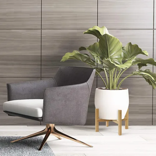 Miniatura 2 de DAORFAA Soporte de bambú para plantas, soporte para macetas, maceta de hasta 8 pulgadas, natural, moderno de mediados de siglo (maceta no incluida)