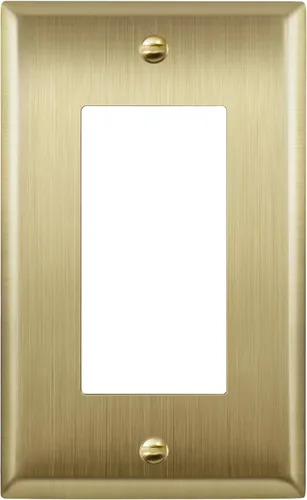 Miniatura 25 de ENERLITES Placa decorativa de pared metálica para interruptor o tomacorriente, cubierta de tomacorriente de acero inoxidable, resistente a