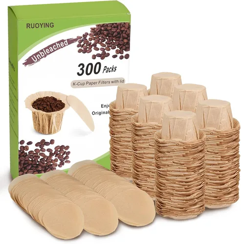 Miniatura 8 de Filtros de papel K Cup sin blanquear con tapa, se adapta a cápsulas reutilizables Keurig 1.0 y 2.0