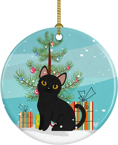 Miniatura 15 de Caroline's Treasures Árbol de Navidad de gato asiático, adorno de cerámica para colgar en el árbol de Navidad, decoración para el hogar, Navidad