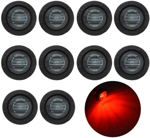 Miniatura 15 de TMH 60 piezas de 3/4 pulgadas 20 ámbar + 20 rojas + 20 blancas luz 3 LED marcadores de separación luces indicadoras de marcador lateral mini