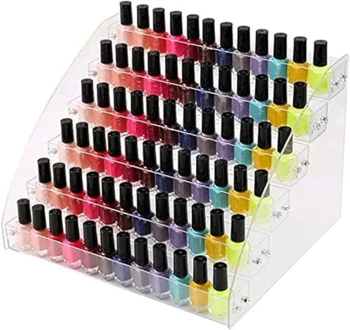 Miniatura 5 de Soportes de exhibición de acrílico de 3 niveles para aceites esenciales, organizador de lápiz labial, esmalte de uñas, estante para tocador